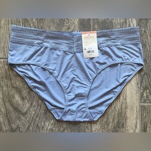 New Warner’s Microfiber and Lace Hipster Panties Size 2XL/9 Blue